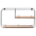 Półka Ścienna Metalowa LOFT 2 Poziomy Czarny 52 x 105 cm TRENDS4YOU
