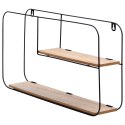 Półka Ścienna Metalowa LOFT 2 Poziomy Czarny 52 x 105 cm TRENDS4YOU
