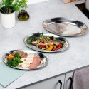 Zestaw 3 Półmisek Stalowy Owalny Taca do Serwowania Duża Średnia Mała VILDE
