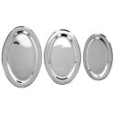 Zestaw 3 Półmisek Stalowy Owalny Taca do Serwowania Duża Średnia Mała VILDE