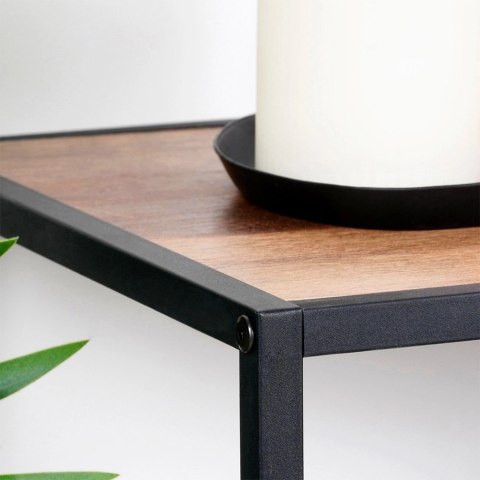 Regał Metalowy Czarny MDF 2 Półki 70 x 305 x 85 cm TRENDS4YOU