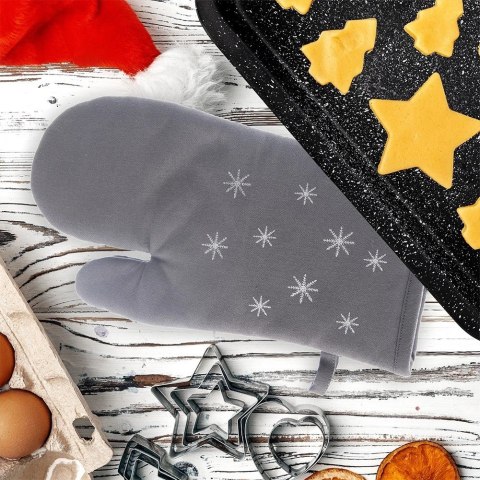 Rękawica Kuchenna Płatek Śniegu Magnes Bawełna Szara 325 cm ORION