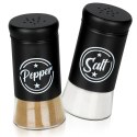 Solniczka Pieprzniczka Szklana Czarna Metalowa 140 ml 2 szt. VILDE