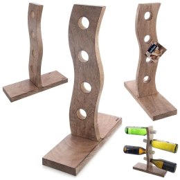 Stojak na Wino Drewniany Mango na 4 Butelki Składany Prezent ORION