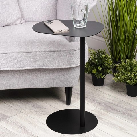 Stolik Kawowy Metalowy Czarny Boczny Minimalistyczny 35 x 25 x 53 cm T4Y