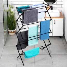 Suszarka na Pranie Pionowa Rozsuwana Metal Czarny 14 Prętów 139 cm VILDE