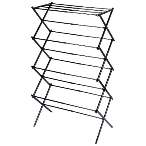 Suszarka na Pranie Pionowa Rozsuwana Metal Czarny 14 Prętów 139 cm VILDE