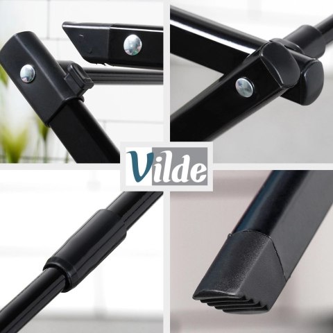 Suszarka na Pranie Pionowa Rozsuwana Metal Czarny 14 Prętów 139 cm VILDE