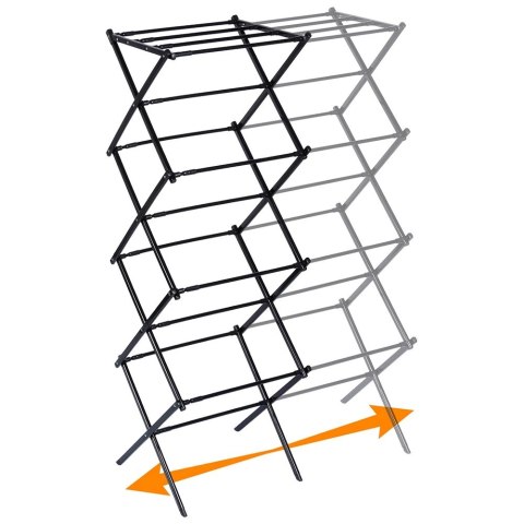 Suszarka na Pranie Pionowa Rozsuwana Metal Czarny 14 Prętów 139 cm VILDE