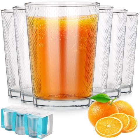 Szklanki Zestaw 6 szt. 425 ml EXCELLENT HOUSEWARE Grube Zdobione