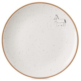 Talerz Deserowy Ceramiczny Beżowy 20 cm ORION Koń Efektowny Dekor