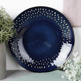 Talerz Deserowy Ceramiczny Granatowy 22 cm SIAKI COLLECTION Gres Łezka