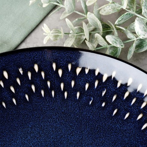 Talerz Deserowy Ceramiczny Granatowy 22 cm SIAKI COLLECTION Gres Łezka