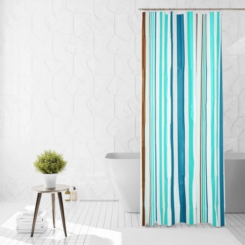 Zasłona Prysznicowa 180 x 180 cm VILDE Wodoodporna PEVA z Haczykami