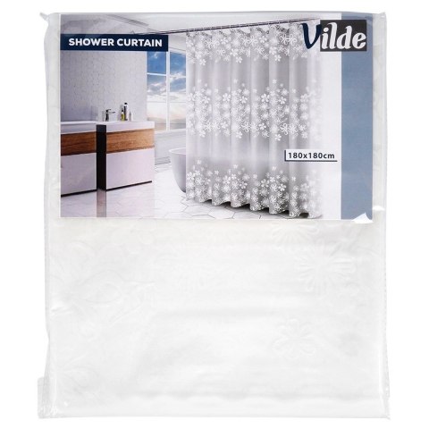 Zasłona Prysznicowa 180 x 180 cm VILDE Wodoodporna PEVA Wzór Kwiatowy
