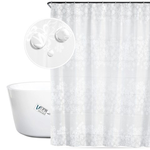 Zasłona Prysznicowa 180 x 180 cm VILDE Wodoodporna PEVA Wzór Kwiatowy