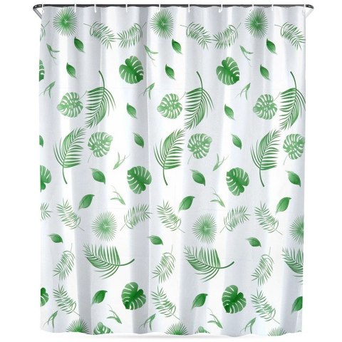 Zasłona Prysznicowa 180 x 180 cm VILDE Wodoodporna PEVA W Rośliny