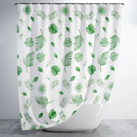 Zasłona Prysznicowa 180 x 180 cm VILDE Wodoodporna PEVA W Rośliny