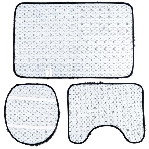 Zestaw Dywaników Łazienkowych 3 el. VILDE Czarny Poliester Antypoślizgowy