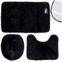 Zestaw Dywaników Łazienkowych 3 el. VILDE Czarny Poliester Antypoślizgowy
