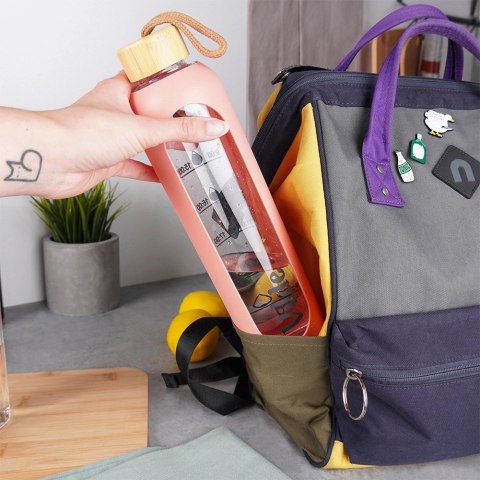 Butelka Szklana VILDE 582 ml z Silikonowym Pokrowcem i Metalową Nakrętką