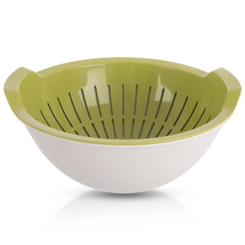 Zestaw Cedzak z Miską ORION ELA 3 L Zielono-Biały 2w1 do Odcedzania