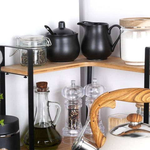 Zestaw Cukierniczka i Mlecznik VILDE 3 el. Porcelana Czarna z Łyżeczką