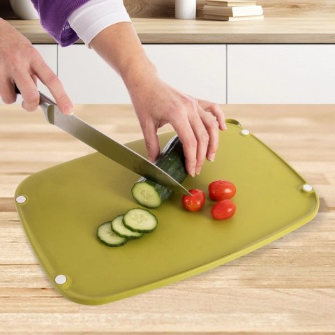 Deska do Krojenia Dwustronna ORION ELA 37,5x25 cm Zielona z Kolcami Mięsa