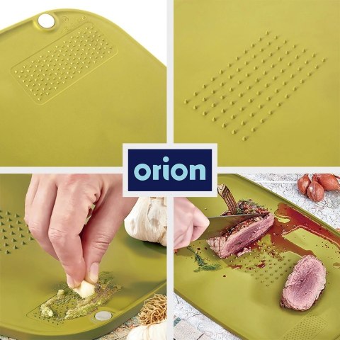 Deska do Krojenia Dwustronna ORION ELA 37,5x25 cm Zielona z Kolcami Mięsa