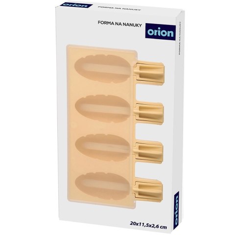 Forma do Lodów ORION Silikonowa Żółta Pokrywka na 4 szt. + Patyczki