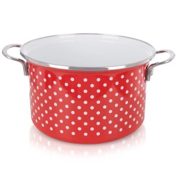 Garnek Emaliowany 4 L ORION TECKA Czerwony 22 cm Indukcja Zmywarka