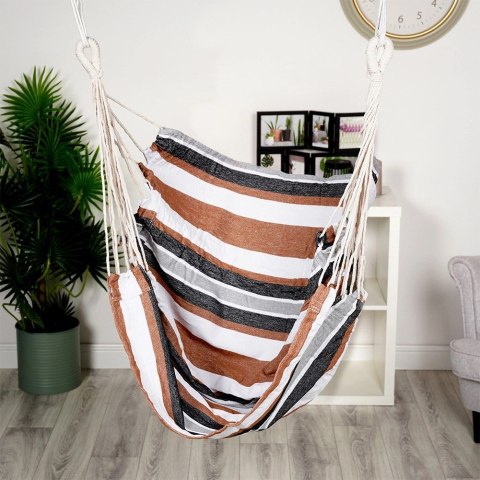 Hamak Brazylijski VILDE Fotel Podwieszany 96 x 130 cm Kolorowy Relaks