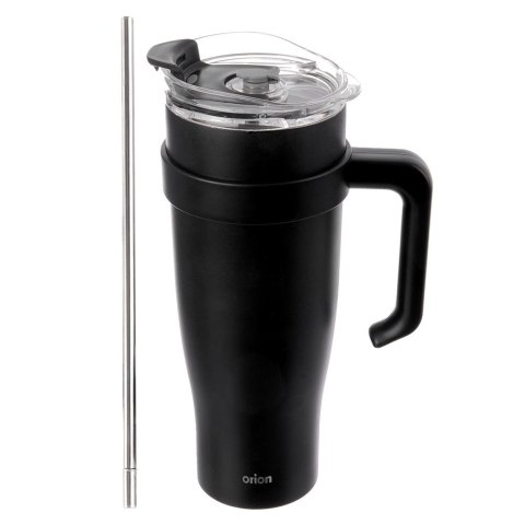 Kubek termiczny stalowy czarny z uchwytem TERMO 1,2 l