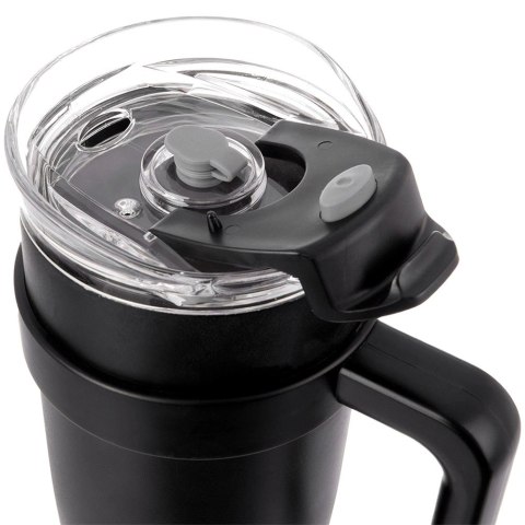 Kubek termiczny stalowy czarny z uchwytem TERMO 1,2 l