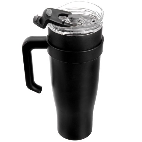 Kubek termiczny stalowy czarny z uchwytem TERMO 1,2 l