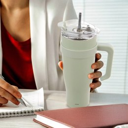 Kubek termiczny stalowy miętowy z uchwytem TERMO 1,2 l