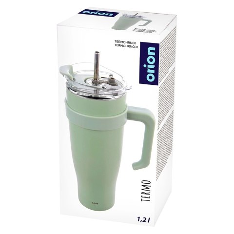 Kubek termiczny stalowy miętowy z uchwytem TERMO 1,2 l