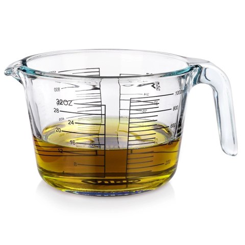Miarka Kuchenna Szklana 1 L Szkło Borokrzemowe z Uchwytem i Wylewką VILDE
