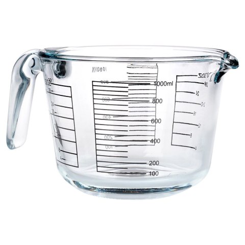 Miarka Kuchenna Szklana 1 L Szkło Borokrzemowe z Uchwytem i Wylewką VILDE