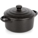 Miseczka do Zapiekania 450 ml Porcelanowa Czarna z Pokrywką VILDE