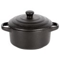 Miseczka do Zapiekania 450 ml Porcelanowa Czarna z Pokrywką VILDE