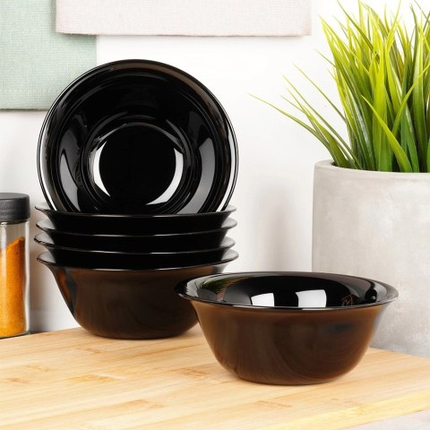 Miseczki 300 ml Szkło Opalowe Czarne 6 szt do Zmywarki i Mikrofali VILDE