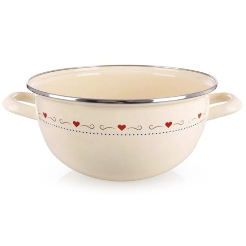 Miska emaliowana z uchwytami kremowa TONCA 33 cm, 5 l