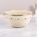 Miska emaliowana z uchwytami kremowa TONCA 33 cm, 5 l