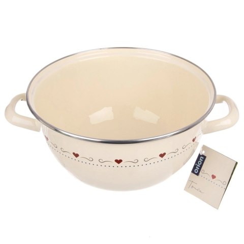 Miska emaliowana z uchwytami kremowa TONCA 33 cm, 5 l