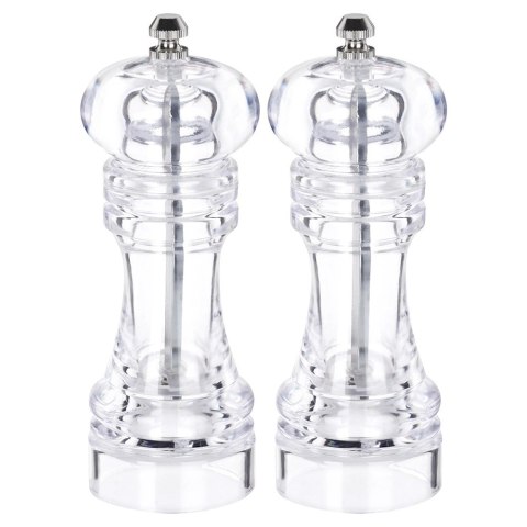 Młynek do Pieprzu i Soli Akrylowy 16 cm 2 szt. Mechanizm Ceramiczny VILDE
