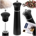 Młynek do Pieprzu i Soli Drewniany Czarny 21,5 cm Regulacja ORION