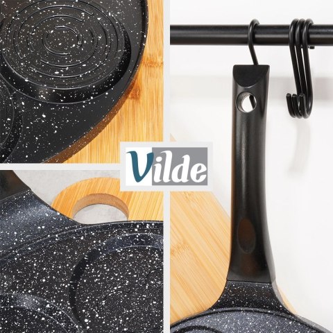 Patelnia do Jajek Granitowa 7 Otworów 26 cm VILDE Nieprzywierająca Buźki