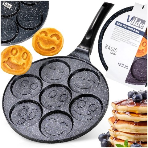 Patelnia do Jajek Granitowa 7 Otworów 26 cm VILDE Nieprzywierająca Buźki