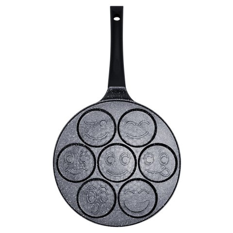 Patelnia do Jajek Granitowa 7 Otworów 26 cm VILDE Black Line Buzie Indukcja